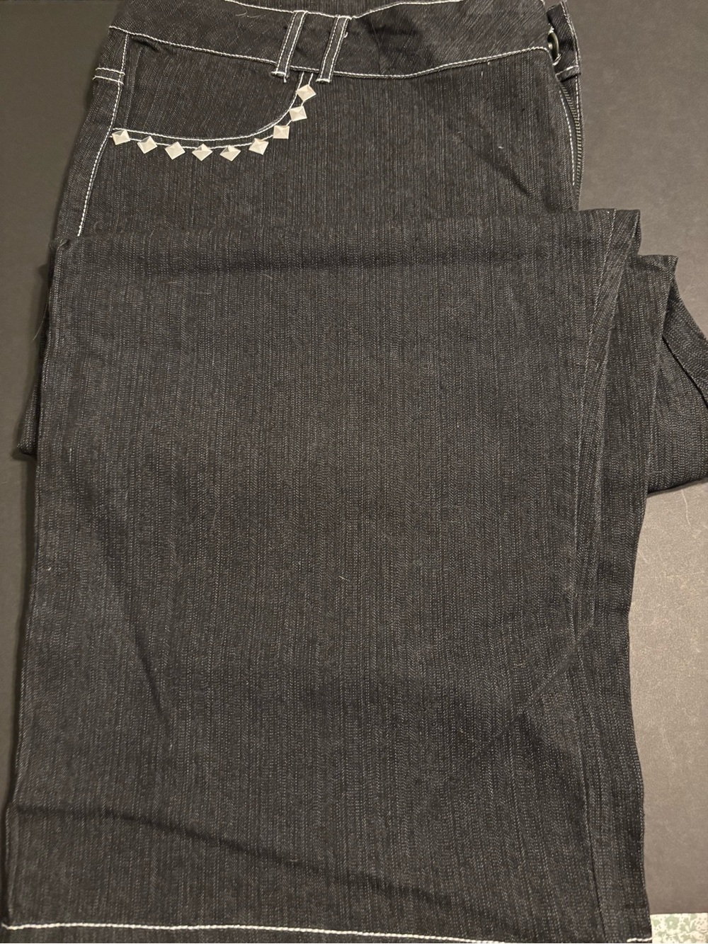 DG Drama Gold Studded Dark Wash Jeans NWOT Plus Size 22 Y2K Contrast Stitch